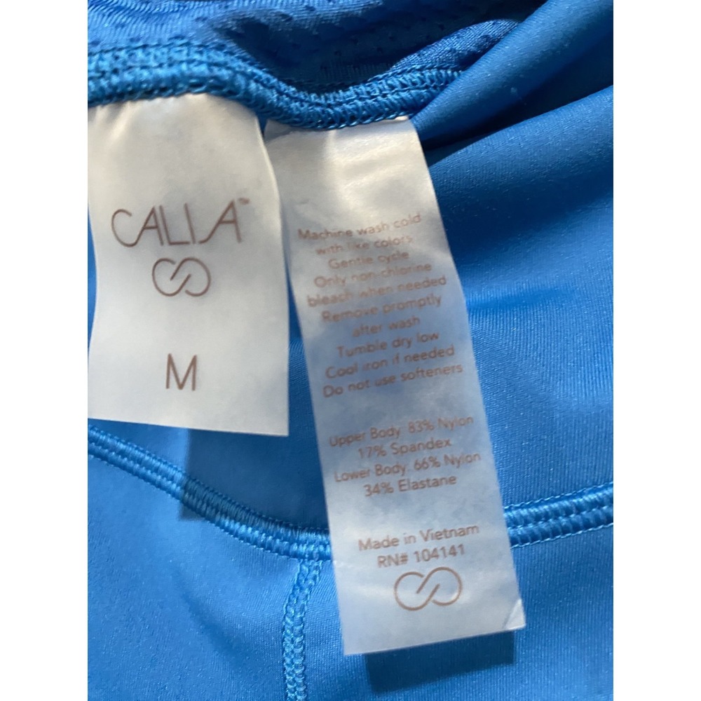 Calia Energize 7/8 High‎ Rise Legging Women Sz M Royal Blue Mesh Panels Athletic - Picture 3 of 5